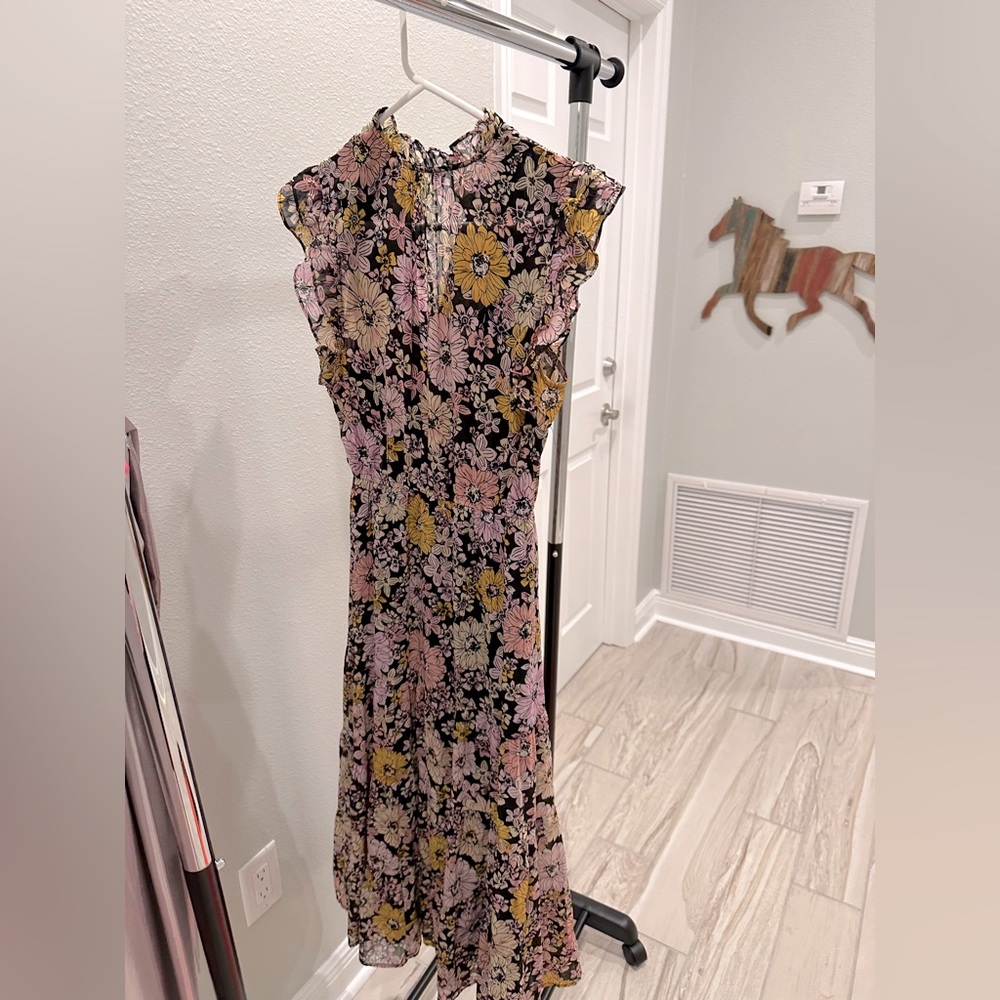 BB Dakota floral black printed dress